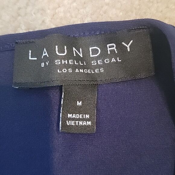 Laundry by Shelli Segal navy faux wrap dress - Picture 9 of 11